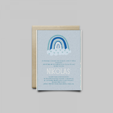 Articole botez - Invitatie nunta personalizata Blue Rainbow