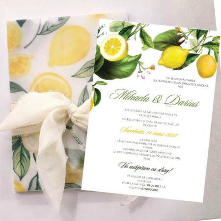 Invitatii nunta - Invitatie nunta personalizata Lemon Garden