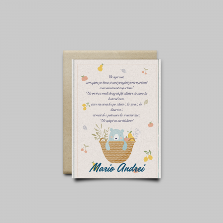 Articole botez - Invitatie nunta personalizata Bear