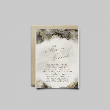 Articole nunta personalizata - Invitatie nunta personalizata Golden Waves