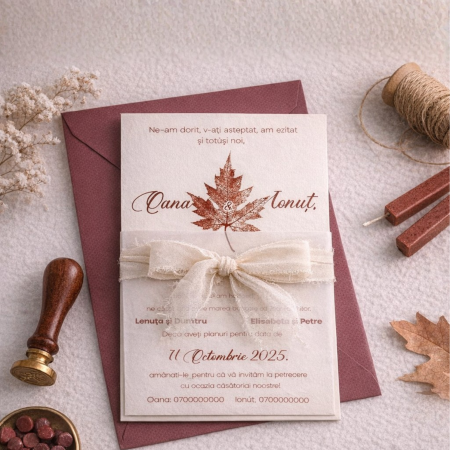 Invitatii nunta - Invitatie nunta personalizata Autumn vibes