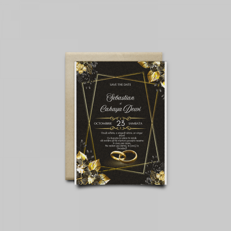 Articole nunta personalizata - Invitatie nunta personalizata Golden Glow