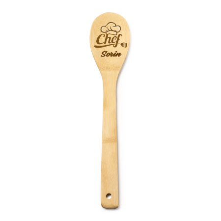 Ustensile de bucatarie - Lingura de lemn personalizata cu Chef