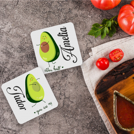 Suporturi de pahare - Suporturi pahare personalizatecu nume model avocado