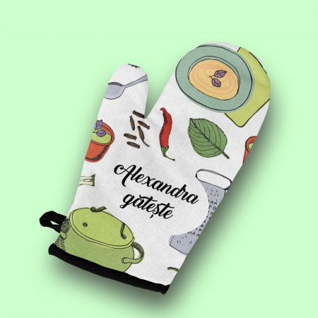 Manusi personalizate - Manusa bucatarie personalizata cu mesaj Gateste