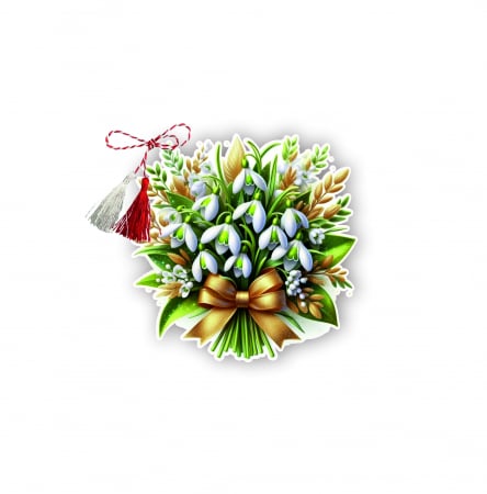Martisoare - Martisor handmade model Buchet ghiocei