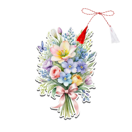 Martisoare - Martisor personalizat buchet colorat