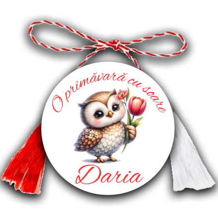 Martisoare - Martisor personalizat cu nume bufnita