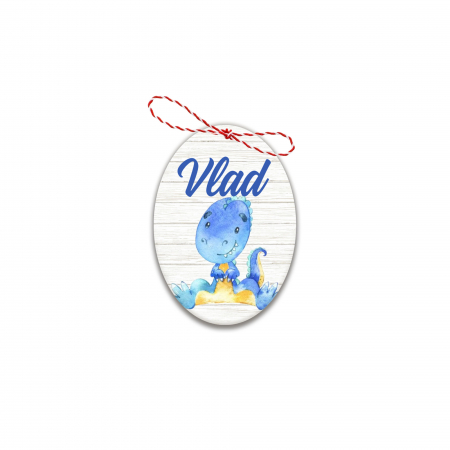 Martisoare - Martisor handmade cu nume dinozaur albastru