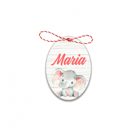 Martisor handmade cu nume elefant fata