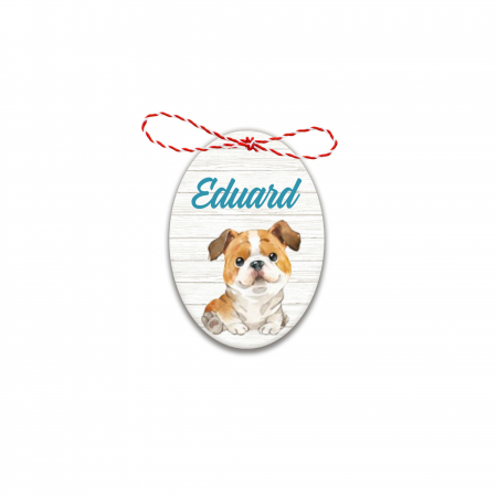 Martisoare - Martisor handmade cu nume catel bulldog