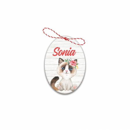 Martisoare - Martisor handmade cu nume pisica birmaneza
