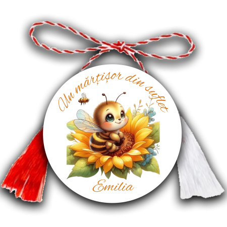 Cadouri personalizate - Martisor personalizat cu nume albina