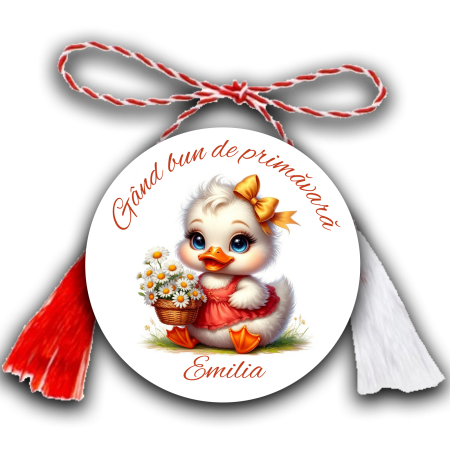 Martisoare - Martisor personalizat cu nume rata alba