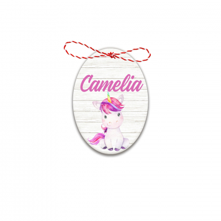 Martisoare - Martisor handmade cu nume unicorn watercolor