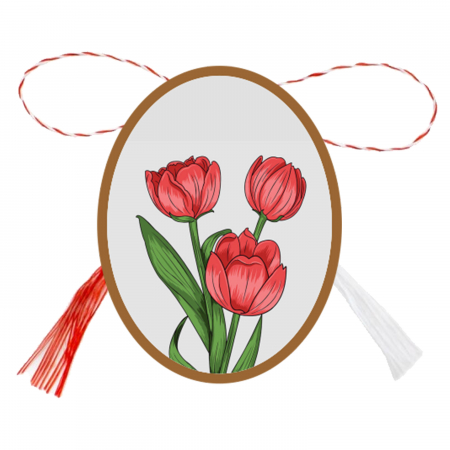 Martisoare - Martisor handmade cu lalele rosii