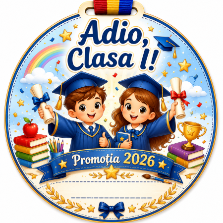 Cadouri absolvire - Medalie personalizata din lemn Absolvent clasa I