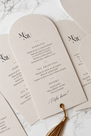 Articole nunta personalizata - Meniu Golden Tassel pentru nunta