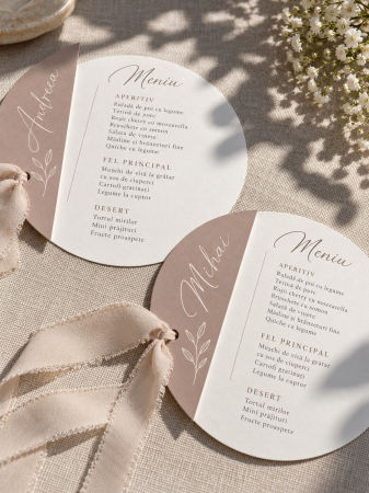Articole nunta personalizata - Meniu Moon Elegance pentru nunta