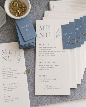 Articole nunta personalizata - Meniu Blue Note pentru nunta