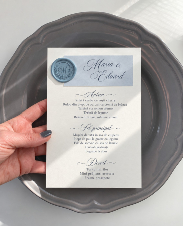 Articole nunta personalizata - Meniu Blue Seal pentru nunta