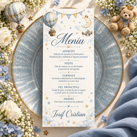 Meniuri de botez - Meniu personalizat de botez Moonlight Prince