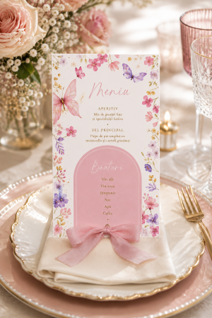 Articole botez - Meniu personalizat de botez Baby butterfly