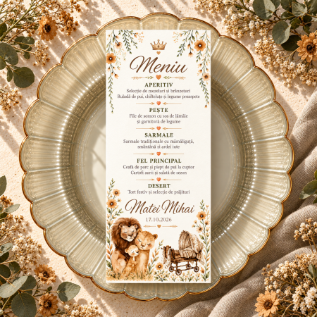 Meniuri de botez - Meniu personalizat de botez Precious Moments
