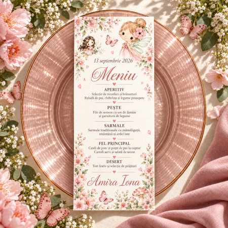 Meniuri de botez - Meniu personalizat de botez Fairytale