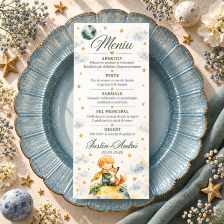 Meniuri de botez - Meniu personalizat de botez  Little Prince