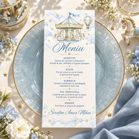 Meniuri de botez - Meniu personalizat de botez Sweet Beginnings