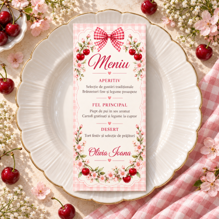 Meniuri de botez - Meniu personalizat de botez Baby Belle