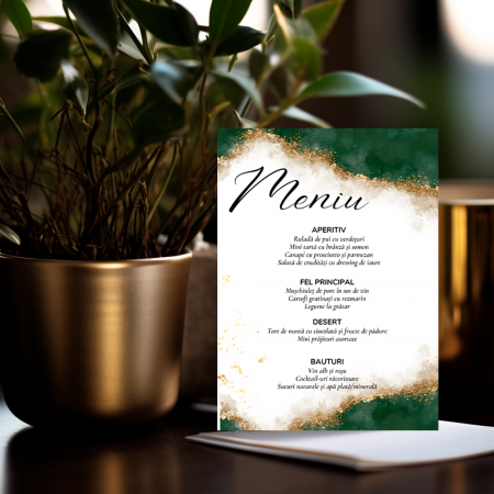Meniuri Personalizate - Meniu personalizat de nunta Green Harmony