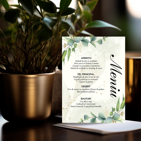 Meniuri Personalizate - Meniu personalizat de nunta Enchanted Garden
