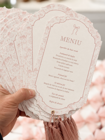 Meniuri Personalizate - Meniu personalizat de nunta Belle Époque