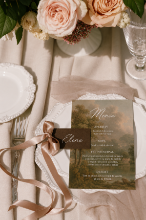 Meniuri Personalizate - Meniu personalizat de nunta Vintage Garden