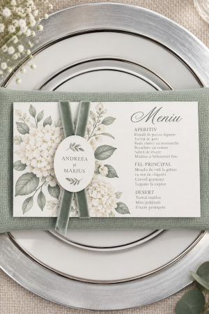 Articole nunta personalizata - Meniu Botanical Elegance