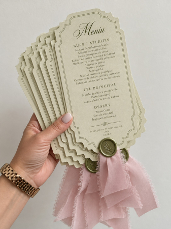 Articole nunta personalizata - Meniu Sage Romance pentru nunta