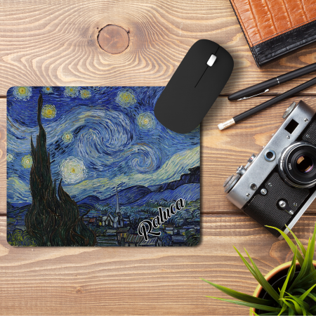 Accesorii de birou - Mousepad personalizat cu nume Starry night