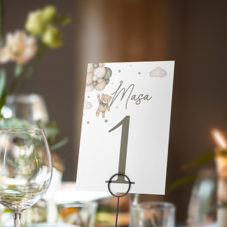 Numere de masă pentru botez - Numar de masa botez Teddy Dreams