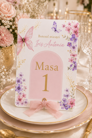 Articole botez - Numar de masa botez Baby butterfly
