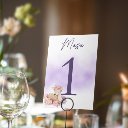 Numere de masă pentru botez - Numar de masa botez Baby Deer Charm