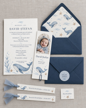 Invitatii botez - Invitatie botez baiat „Micul Ocean”
