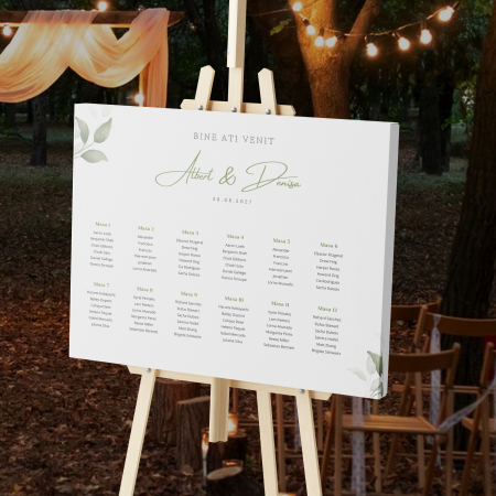 Opis- Asezare la mese - Opis- asezare la mese personalizat Eucalyptus Serenity