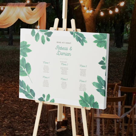 Opis- Asezare la mese - Opis- asezare la mese personalizat Enchanted Leaves