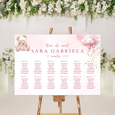 Opis de botez - Opis botez personalizat Pink Bear Dust