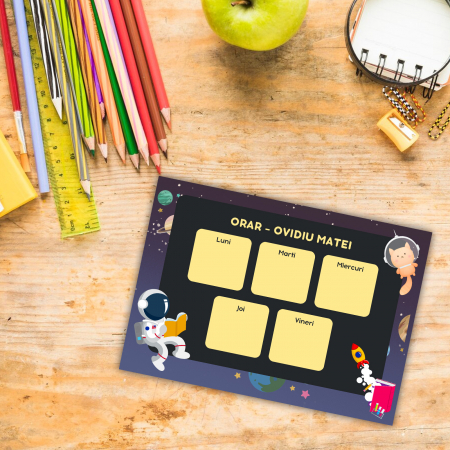 Orare personalizate - Orar personalizat cu nume Astronaut
