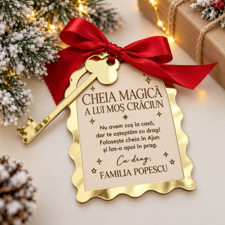 Globuri Personalizate  - Cheia magica a lui Mos Craciun, decoratiune personalizata