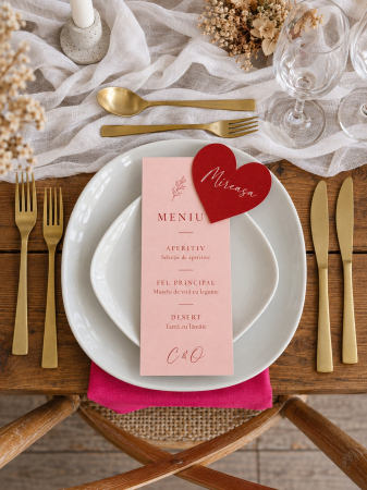 Articole nunta personalizata - Meniu Love Story pentru nunta