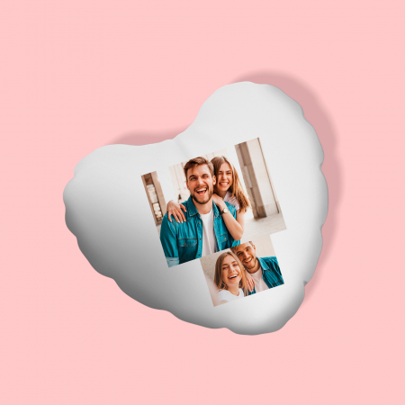 Perne personalizate - Perna personalizata cu doua poze inima